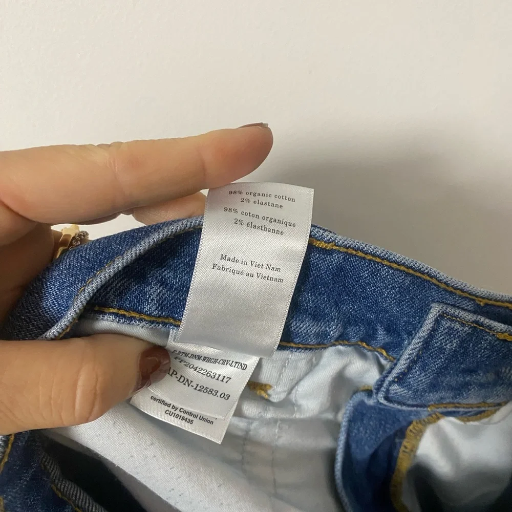 Everlane Wide Leg Denim Jeans in Medium Blue The Way High Barrel Size 32R Womens